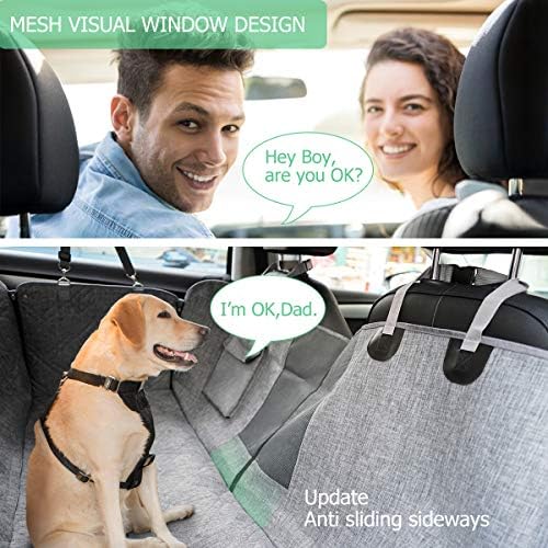 LİFEFAİR Köpek Araba Koltuğu Kapağı için Arka Koltuk, Örgü Pencere Hamak 900D Ağır ve Kaymaz Çizilmeye Dayanıklı Pet Kedi Koltuk