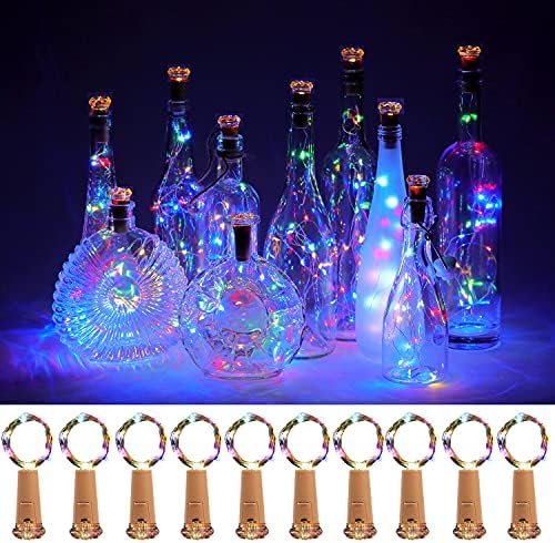 KZOBYD şarap şişesi ışıkları mantar ile 10 paket peri pil kumandalı Mini ışıklar elmas şekilli LED mantar ışıkları şarap şişeleri