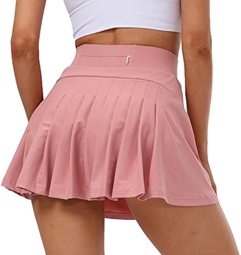 Queerier Pilili Tenis Etekler Kadınlar ıçin Yüksek Bel Atletik Golf Mini Etekler Skorts Cepler Hattı Spor Etek Activewear