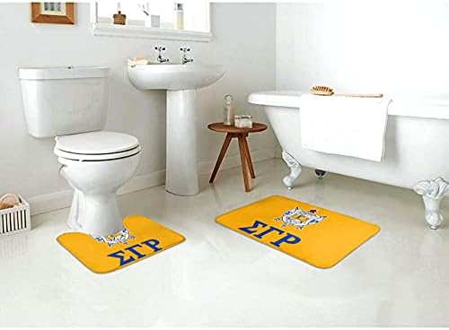 Sigma Gama Rho Kaymaz Tuvalet Koltuk Minderi Banyo Ffoor Mat Taban Halı + Banyo Mat 2 Adet Banyo Kaymaz Mat