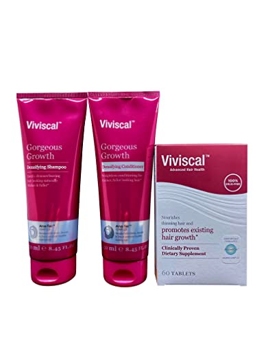 Viviscal Yoğunlaştırıcı Şampuan ve Saç Kremi 8.45 OZ ve Gelişmiş Saç Sağlığı 60 Sekme