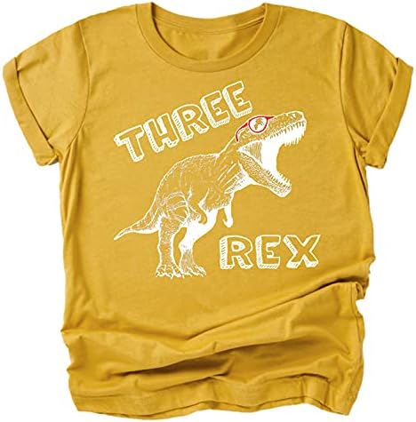 Zeytin Seviyor Apple Üç Rex Dinozor 3rd Doğum Günü T-Shirt için Bebek Kız ve Erkek Üçüncü Doğum Günü Kıyafet