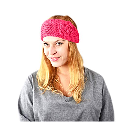 elastik spor saç moda band örgü tatlı saç aksesuarları kadın sıcaklık Bandı (Sıcak Pembe, 11 cm X 45 cm)
