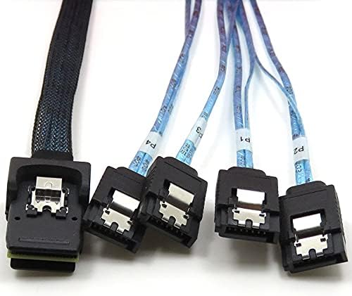 Konnektörler SAS SATA Kablosu Dahili SFF8087 Mini SAS 36pin Erkek W / Mandallı SATA 7Pin Dişi (X4) İleri Koparma Kablosu Adaptörü