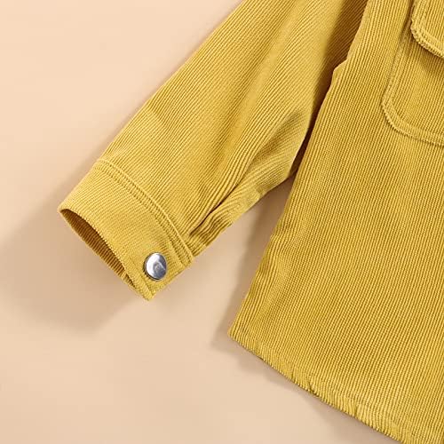 1-6 T Yürüyor Boy Kız Kadife Ceket Ceket Düğme Aşağı Dış Giyim Gömlek Serin Hırka Bluzlar Ceket Kıyafetler Çocuk Giysileri