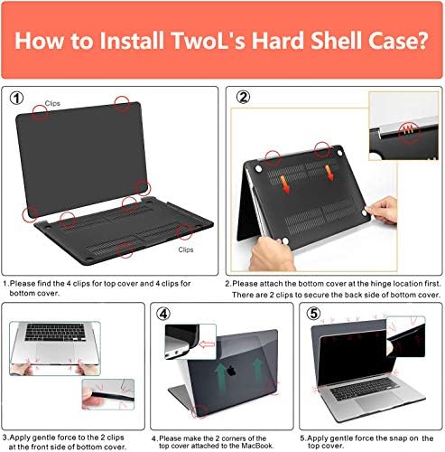 TwoL Hard Case & Klavye Kapak & Ekran Koruyucu ile Uyumlu 2020 MacBook Pro 13 inç A2338 M1 A2251 A2289, Sanatsal Çiçek