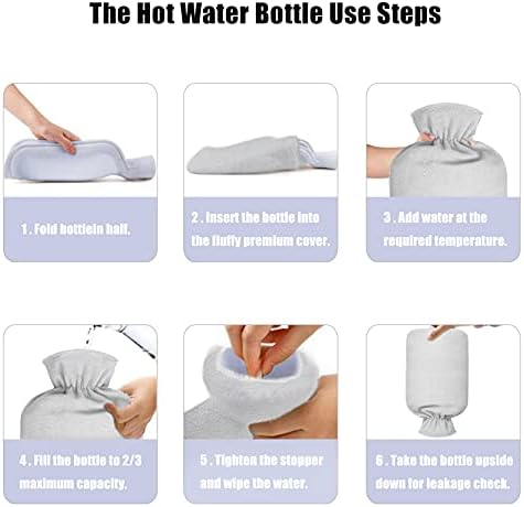 Yumuşak Kapaklı 2 Paket Sıcak Su Şişesi, Ağrı kesici için Sıcak Su Torbası, Sıcak ve Soğuk Terapi ve Ayak ısıtıcısı için Klasik