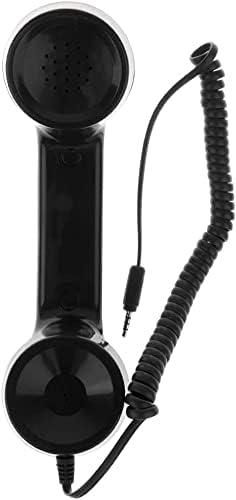 Şık Cep Telefonu Ahizesi, Cep Telefonları için Retro Telefon Ahizesi Alıcıları 3.5 MM-Siyah Moda Tasarımı