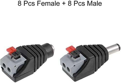 EuısdanAA 8 Pair 5.5x2.1mm Erkek Kadın DC Güç jak bağlantısı Bahar Terminali için CCTV(8 pares 5.5x2.1mm Maço Hembra DC Güç