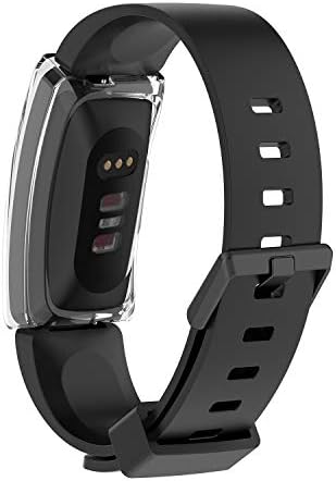 EEweca Ekran Koruyucu için Fitbit Inspire veya Inspire İK TPU Tam-Etrafında Kapak Kılıf, 2-Pack, Temizle + Leylak