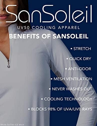 SanSoleil Kadın SolCool UV 50 Kolsuz Fermuarlı Sahte Üst