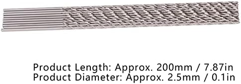 Ekstra Uzun Büküm Matkap Uçları, 2.5 mm Dia 200mm HSS Büküm Delme Bit Set Genişletilmiş Düz Şaft Delik İşleme için Ahşap için