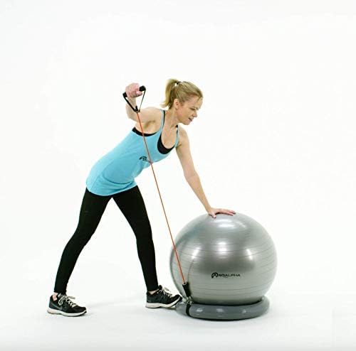 Ultimate Home Gym Bundle Egzersiz Topu 15lb, 20lb ve 25lb Direnç Bantları ve Stabilite Tabanı ile - Tam Vücut Egzersiz Fitball-Kuvvet