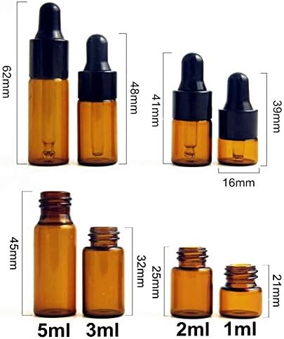 SHENYI Lab Malzemeleri 10 adet/grup 1 ml 2 ml 5 ml Amber Cam Damlalık Şişeler Göz Damlalıkları ile Sıvı Pipet Şişe Ekran Şişeler