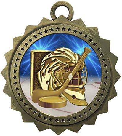 Ekspres Madalya Büyük 3 İnç Buz Hokeyi Altın Madalya ile Boyun Şerit Ödülü Trophy Plak Hediye Ödülü