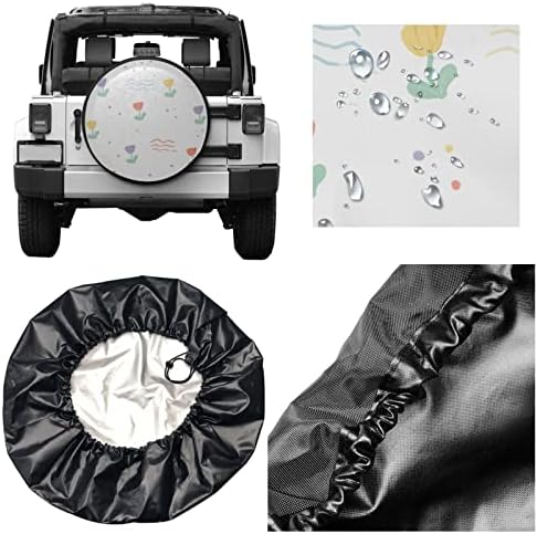 Sevimli Tomurcuk Bitki Lastik Kapakları, Su Geçirmez Güneş Koruma Toz Geçirmez Evrensel Taşınabilir Tekerlek Çanta için Jeep