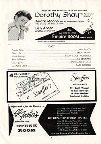Forrest Tucker MÜZİK ADAMI Joan Weldon / Benny Baker / Meredith Willson 1959 Chicago Programı (Playbill)
