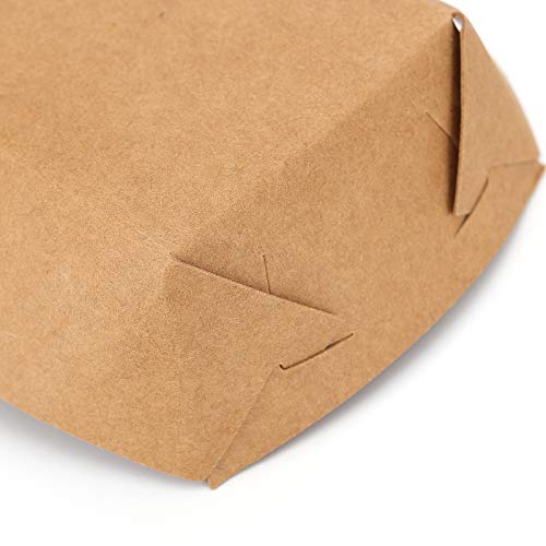 HOZEON 300 ADET 6x3. 6 inç Tek Kullanımlık Kahverengi Kağıt Gıda Tepsileri, Gres Dayanıklı Karton Gıda Tepsi, Kalınlaşmış Kağıt