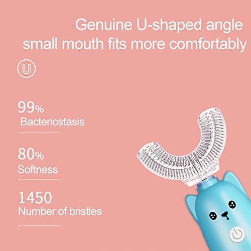 Çocuk Elektrikli Diş Fırçası, U - şekilli Çocuk Diş Fırçaları, 360° Kapsamlı Temizlik, Beyazlatma ve Masaj Çocuk Diş Fırçası