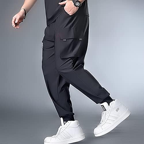 BHYUFDDKKK Erkekler Pamuk koşu pantolonları Sokak Giyim Bahar Hip-Hop eşofman altları Erkekler Siyah Yağ Artı Boyutu XL-7XL