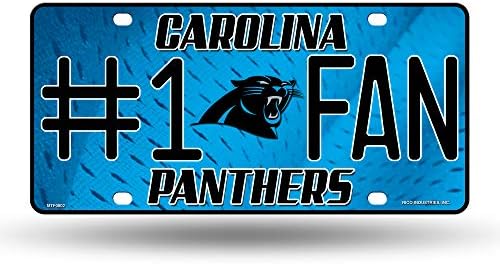 NFL Rıco Industrıes 1 Fan Metal Plaka Etiketi, Carolina Panthers