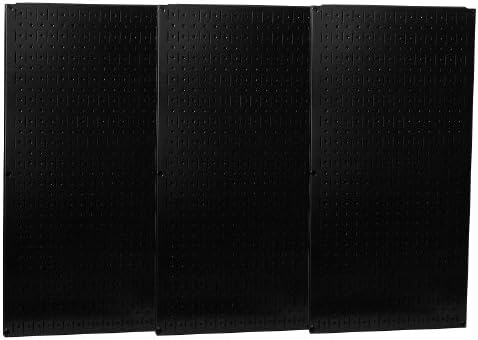 Duvar Kumandası-35-P-3248BK-Pegboard Panel: Yuvalarda 1, Rd Deliklerinde 1/4, 32 inç x 48 inç x 3/4 inç, Çelik, Siyah