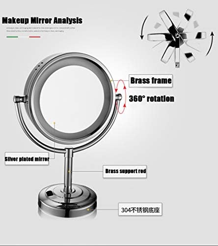HOUSHİYU-521 8,5 LED Işıklı Makyaj Aynası, 3X/5X/7X / 10X Büyüteçli Makyaj aynası, 360° Döndürme, 3 Tip Kozmetik Ayna Seçeneği,