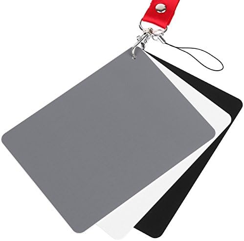 ChromLives Beyaz Dengesi Gri Kart 5x 4 Video DSLR ve Film için Premium 18 % Pozlama Fotoğraf Kartı Seti, Siyah Beyaz ve 18