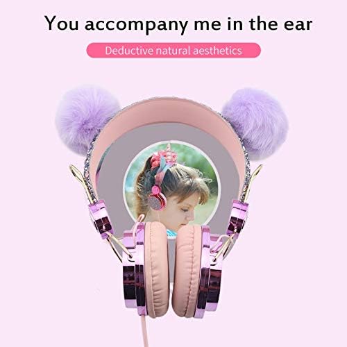 Stereo Pembe Sevimli 3.5 mm Kablolu Müzik mikrofonlu kulaklık Kızlar Bilgisayar Gamer Kulaklık