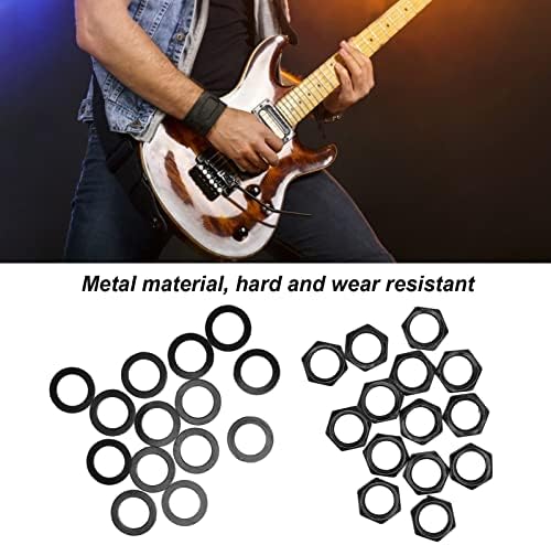 Metal Pullar, G3/8 Fındık Dikişsiz Aşınmaya Dayanıklı Standart Boyutları ile 0.8 MM Pitch için Elektrik Gitar ve Bas(siyah)