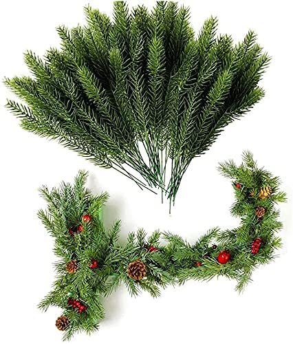 60 PCS çam İğneleri Yapay çam iğneleri Yeşil Bitkiler çam iğneleri için DIY Çelenk Çelenk Noel Süsleme Ev Dekorasyon Dayanıklı
