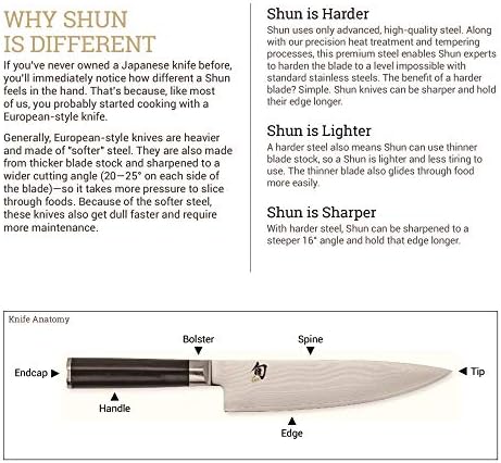 Shun Premier Build-a-Blok Seti; 8 inç Şef Bıçağı, Elle Dövülmüş Tsuchime Kaplama, VG-MAX Çelik Çekirdek, Şam Kaplama içerir;