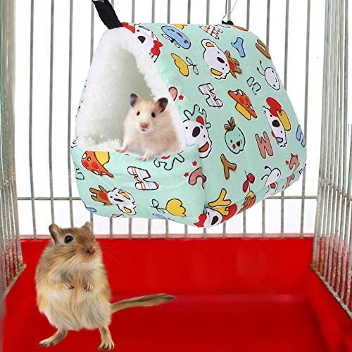 Kadimendium Hamster Asılı Ev, Hamster Asılı Pamuk Baskılı Kumaş Deformasyon Kolay Değil Pratik Sıcak için Pet Shop için Şeker