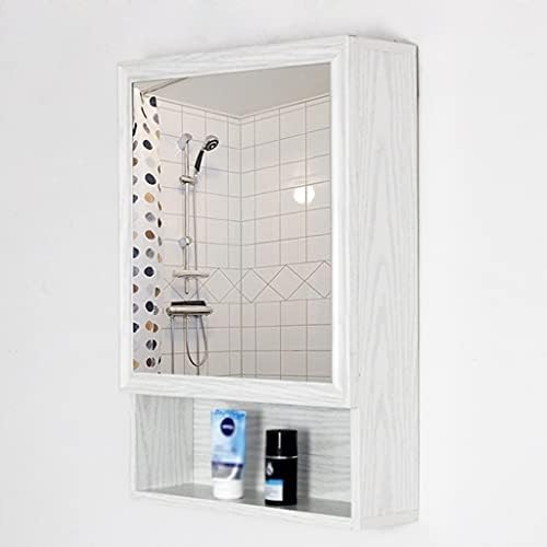 Ecza Dolapları Aynalı dolap Banyo aynalı dolap Depolama Dolabı ile Metal Ayna Duvara Monte Depolama Rafı Banyo (Renk: Beyaz,