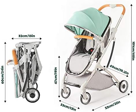 KHUY Bebek Arabası Seyahat Sistemi 3'ü 1 Arada, Ayarlanabilir Yüksek Görüşlü Bebek Arabası, Bebek Sepeti ve Anti-Şok Yaylı