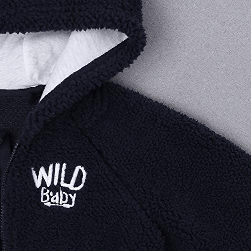 Yenidoğan Bebek Bebek Erkek Kız Karikatür Polar Kapüşonlu Ceket Ceket ile Kulaklar Sıcak Dış Giyim Ceket Fermuar Up