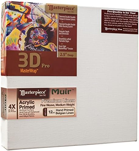 Masterpiece Sanatçı Tuval DA-1520 3D Pro 2-1 / 2 Derin, 15 x 20, Keten 12.0 oz - 4X - Muir Akrilik Astarlı