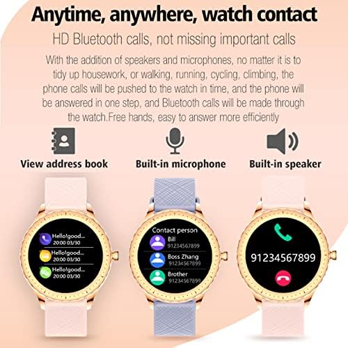 TZFSTV Fitness Tracker with Bluetooth Call, 15 Günlük Pil Ömrü, Hava Tahmini Uzaktan Fotoğraflı Çalar Saat, Kadın Sağlığı Takibi,