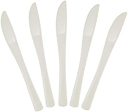 Pera Online Ağır Hizmet Tipi Fildişi Plastik Bıçaklar-50 Ct.
