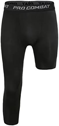Jonscart erkek 3/4 Tek Bacak Sıkıştırma Capri Tayt Pantolon Atletik Baz Katman Iç Çamaşırı