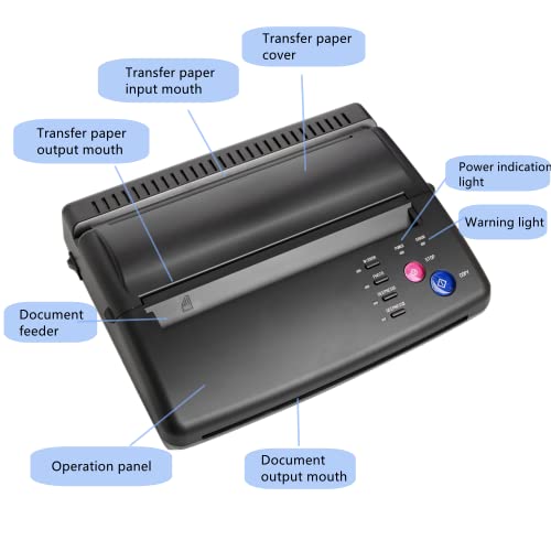 Genmine Pro Siyah Dövme Transfer Fotokopi Yazıcı Makinesi Termal Stencil Kağıt Makinesi Dövme Sanatçılar için