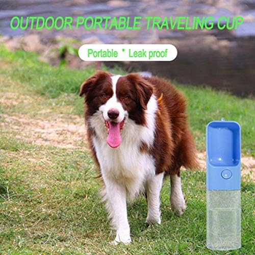 Köpek Su Şişesi Yürüyüş için, Pet Taşınabilir su sebili Köpekler Açık suluk Seyahat Su Bardağı, 450 ml/15.2 oz (Mavi)