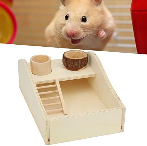 Küçük Evcil Hayvan Banyo Kabı, Kurulumu Kolay Hamste için Ahşap Küçük Evcil Hayvan Kum Banyosu Kutusu