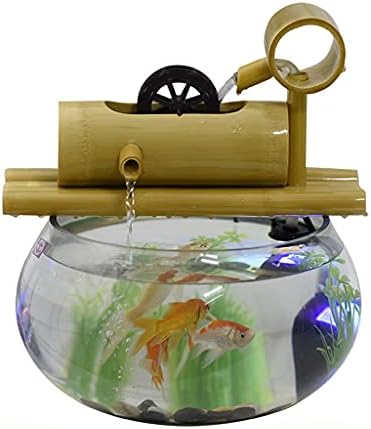 DLVKHKL Küçük Cam Balık Tankı Ekolojik Masaüstü Akvaryum Çocuk Tembel Balık Tankı