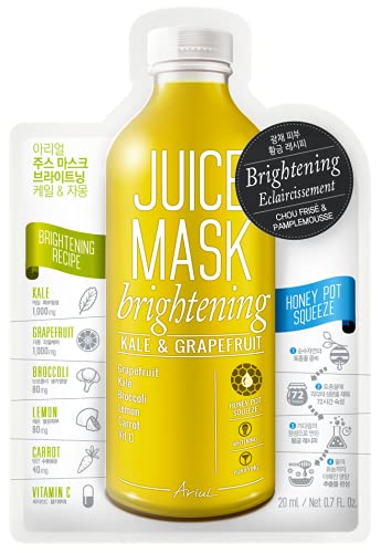 Ariul Yüz Maskesi için Cilt Parlatıcı ve Anti-Aging-Lahana ve Greyfurt Suyu Maskeleri, 100 % Doğal Botanik Maddeler, Nemlendirici