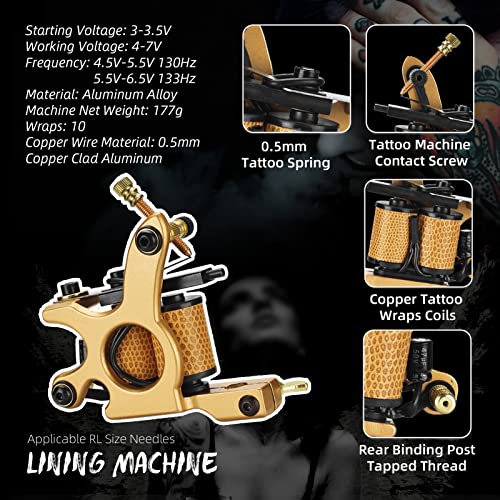 Dövme Makinesi Komple Kiti, Bobin Dövme Makinesi, 10 Bobin Sarma Dövme Makinesi Düşük Gürültü Açık Mavi Alaşımlı Çerçeve Sanatı