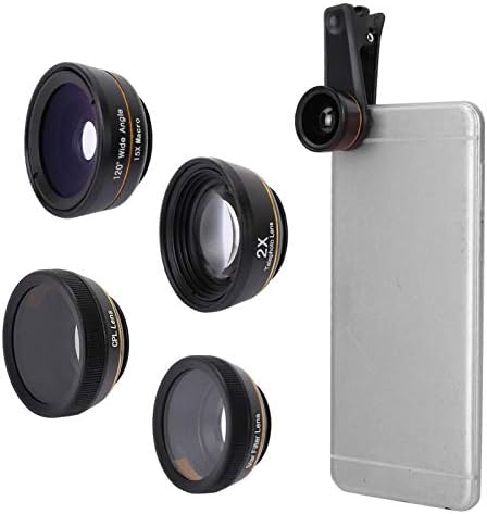 Tanke Telefon Lens Balıkgözü Geniş Açı Makro CPL Starlight 6-in-1 Set Telefon Lens, Siyah, 130g