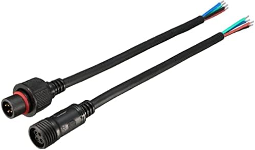 EuısdanAA 5 pair Erkek Kadın 20AWG 4 P su geçirmez bağlantı kablosu Siyah için LED şeritler ışık 40 cm(5 pares maço hembra
