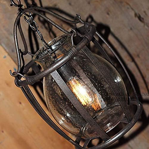 Lıunce amerikan rustik antika avize Vintage cam kolye ışıkları ferforje kuş kafesi tek kafa büyük mağaza asılı ışık restoran