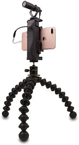 Padcaster Verse Vlogger, G-POD Ball-Head Tripod ve Kendi Kendine Çalışan Mini Mikrofonlu Akıllı Telefonlar için Elde Taşınabilir
